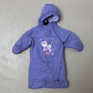 Okie Dokie Baby Girl's Size 3-6 Mths Purple Kitty Snowsuit Bunting Vintage